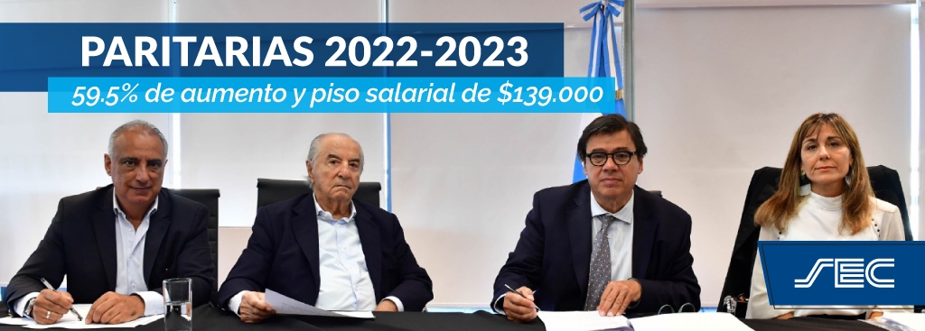 PARITARIAS 2022 - 2023: INCREMENTO SALARIAL DEL 59.5%