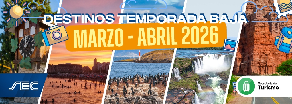 DESTINOS DE TEMPORADA BAJA + FINES DE SEMANA LARGOS
